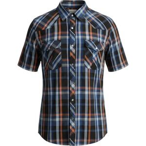 NWT Coevals Club Western Shirt Mens 4XL Blue Orange Plaid Pearl Snap Westernwear
